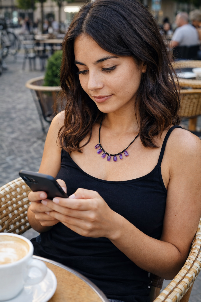 COLLIER RAS DE COU RUBIS