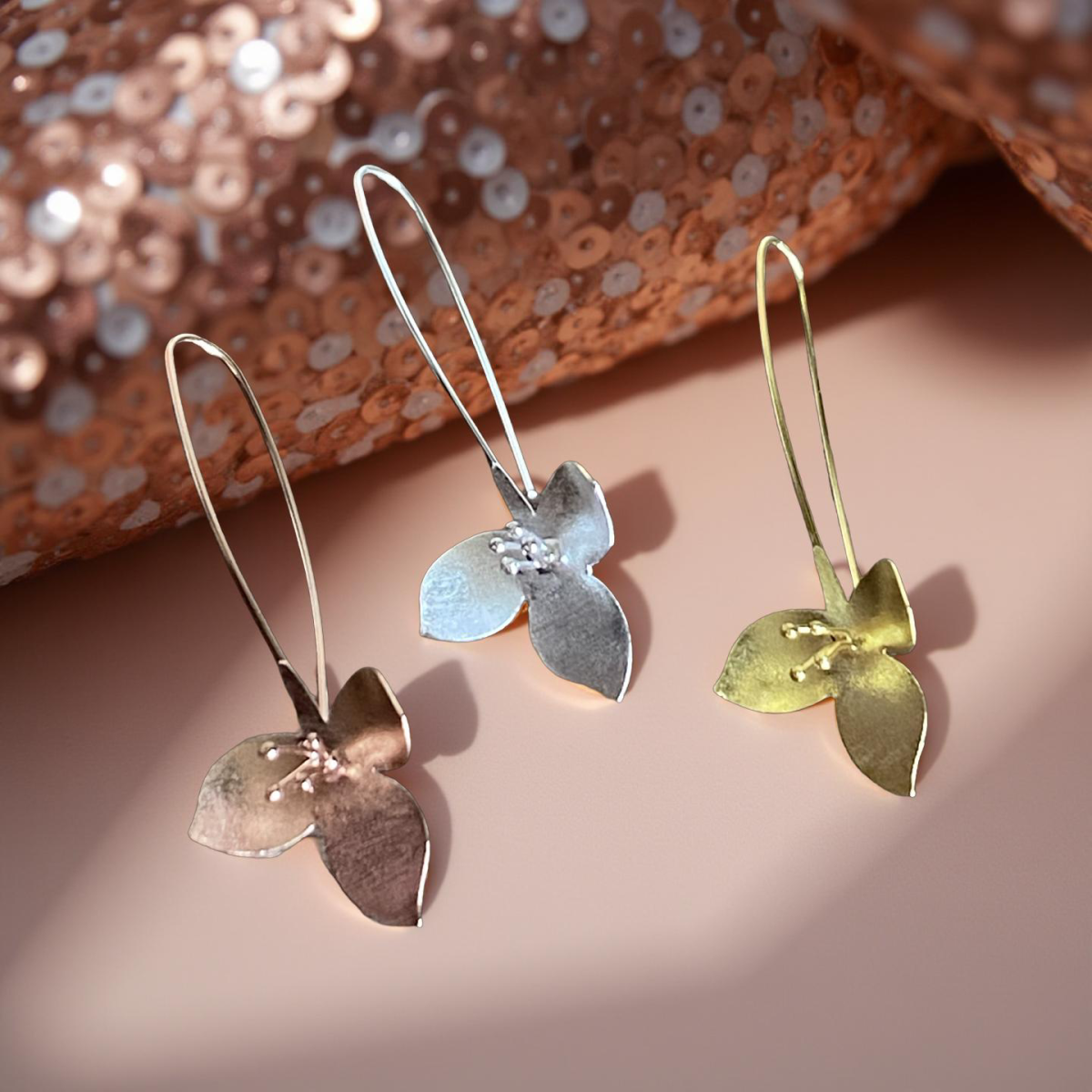  longue boucles d'oreilles fleurs