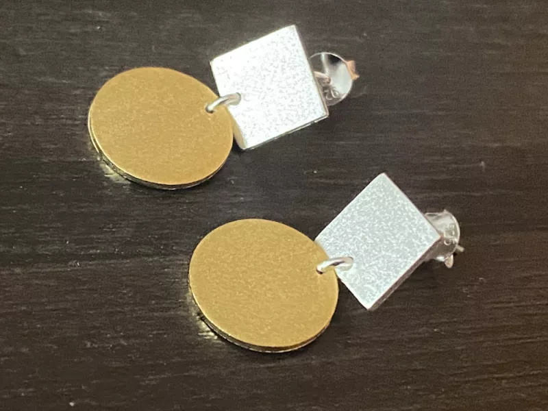 Boucles d'oreilles plaqué or jaune et rose, Paris, Martyne Travel Market