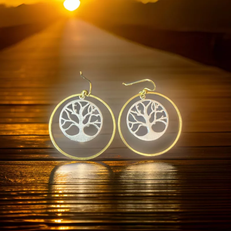 Boucles d'oreilles plaqué or jaune et rose, Paris, Martyne Travel Market