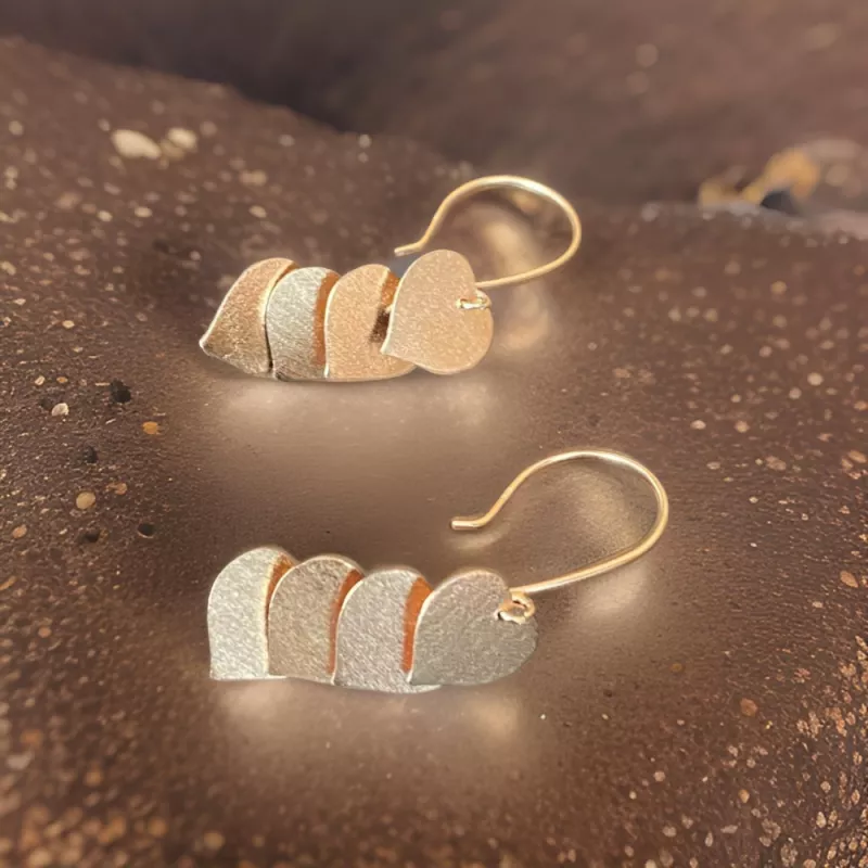 Boucles d'oreilles plaqué or jaune et rose, Paris, Martyne Travel Market