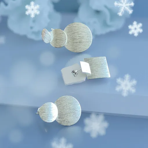 Boucles d'oreilles en argent brossé