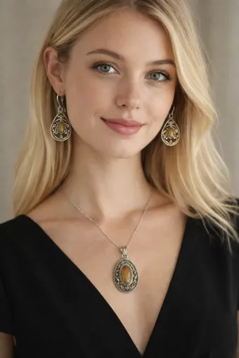 Pendentifs et boucles d'oreilles opales à Paris