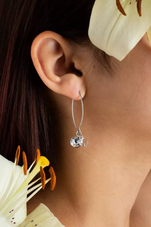 Boucle d'oreilles fine de style asiatique en argent pour femme, Paris, Martyne Travel Market